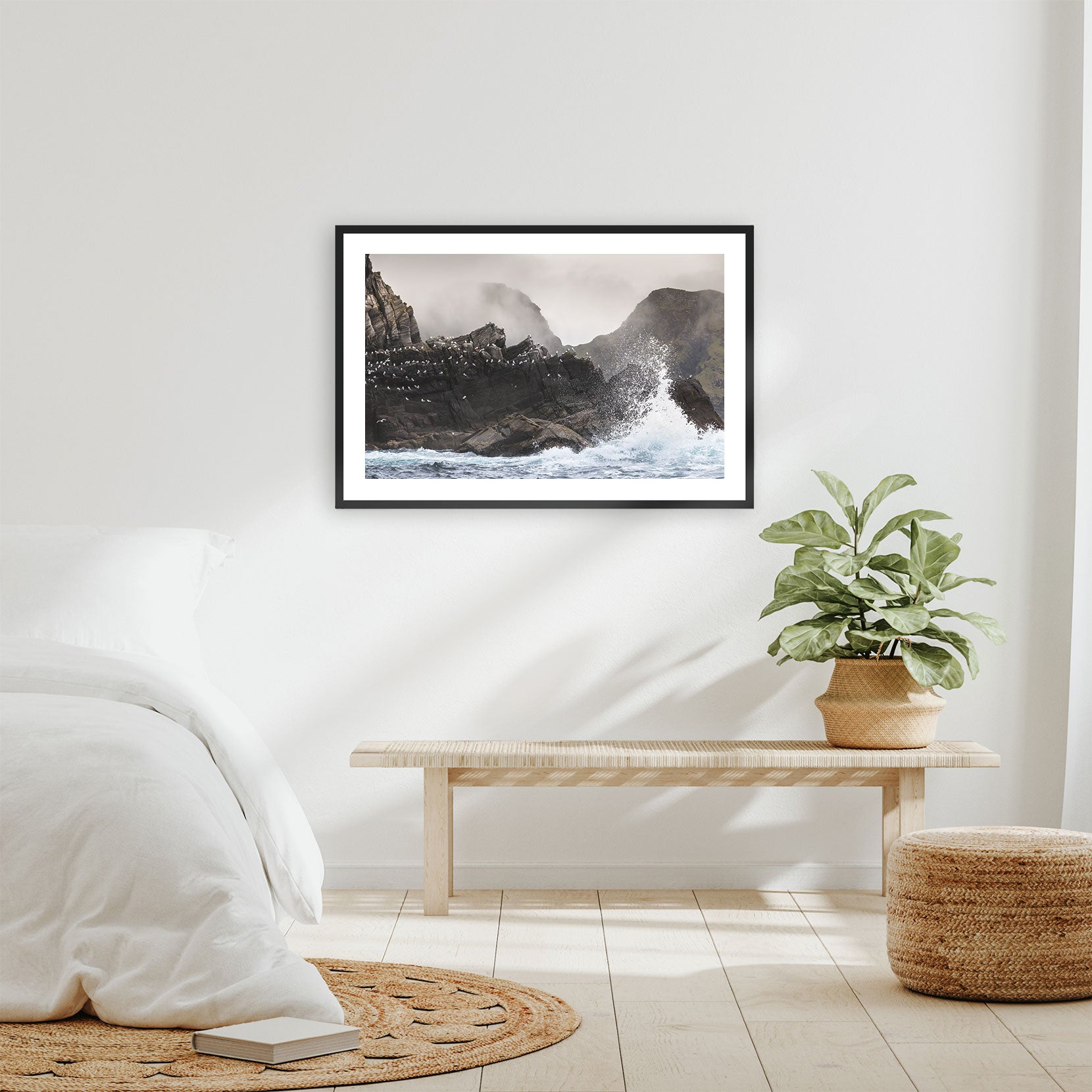 A framed print of a rough and rugged coast in Norway